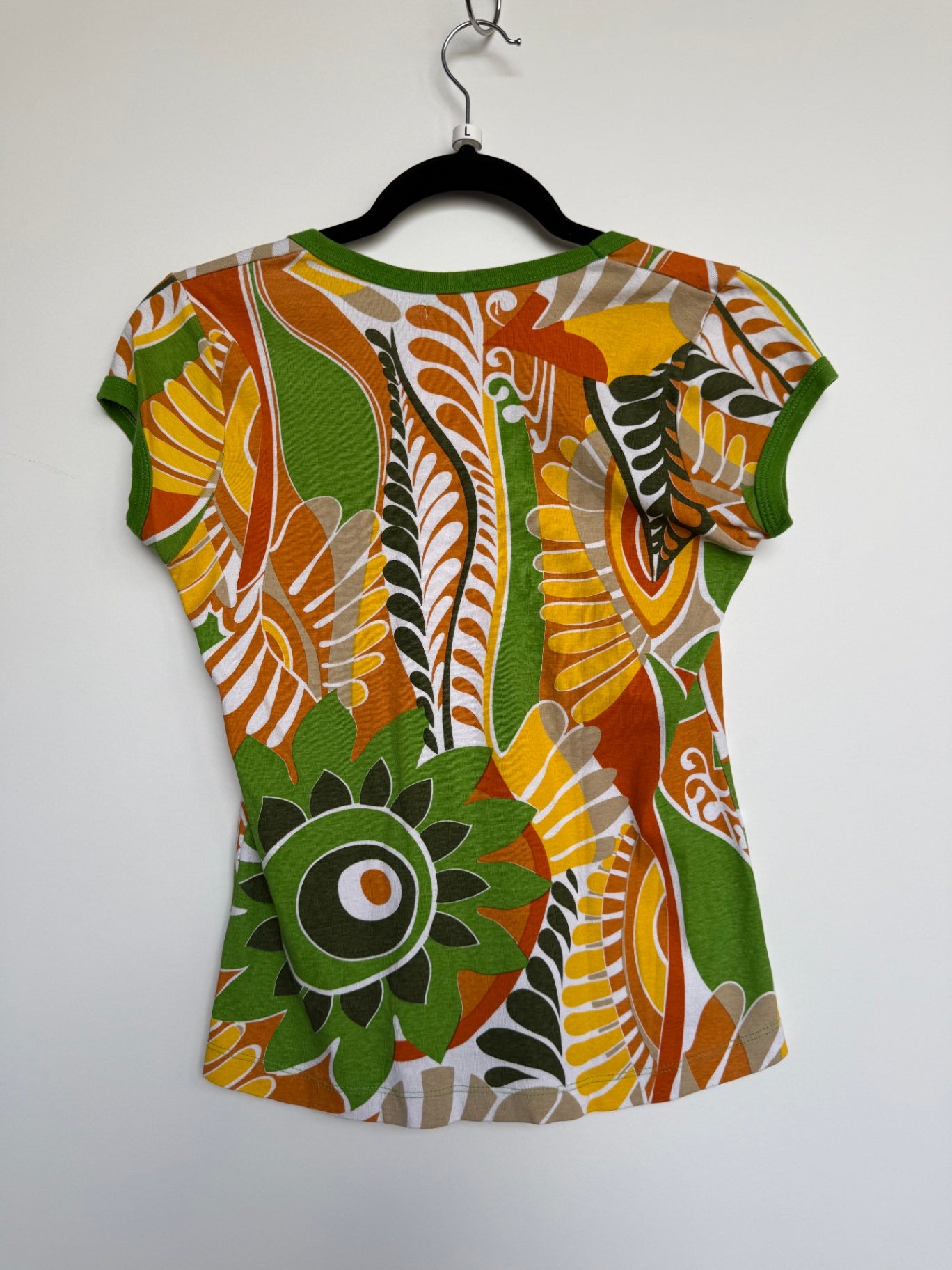 ZARA Top Unbekannt Mehrfarbig (Grün, Orange, Beige, Schwarz, Weiß)