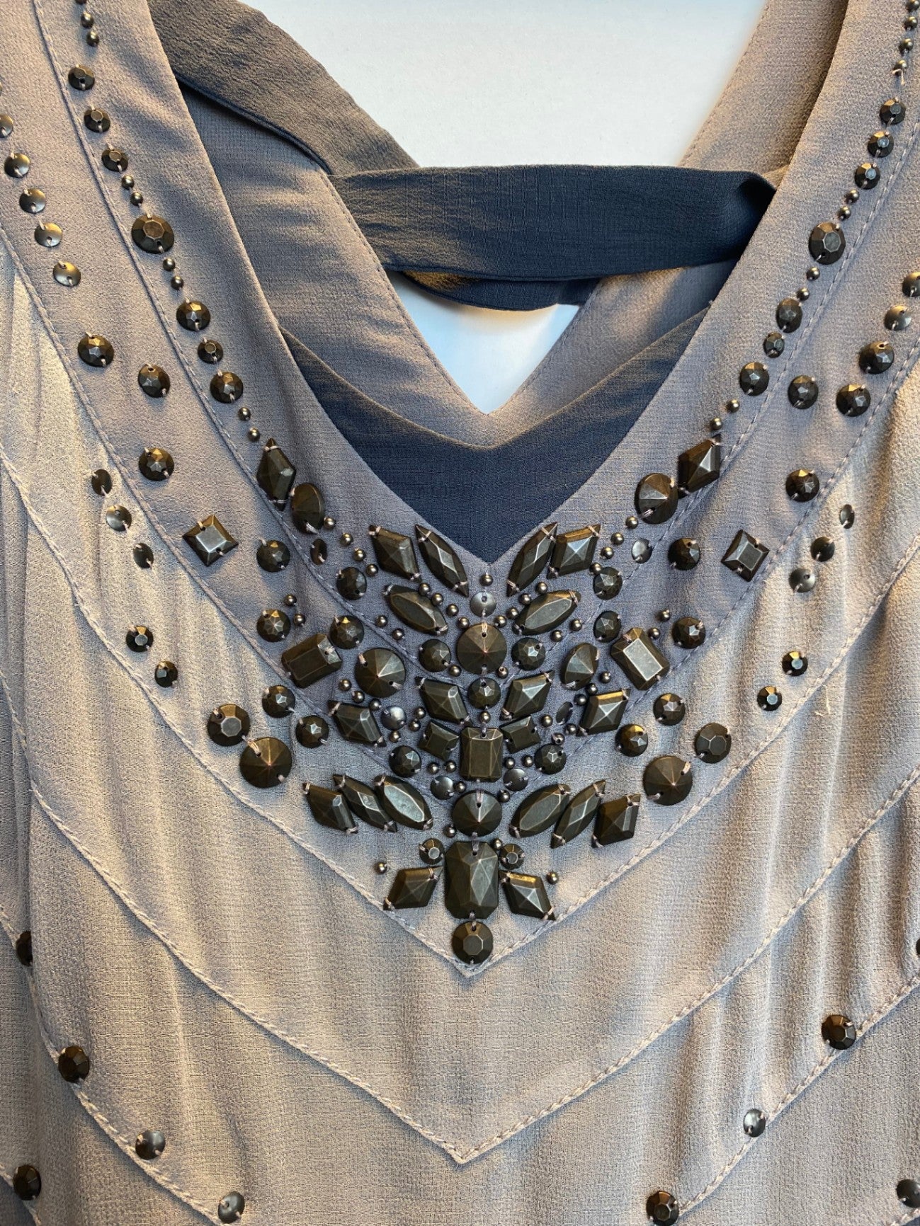 Kleid S Grau mit Nieten