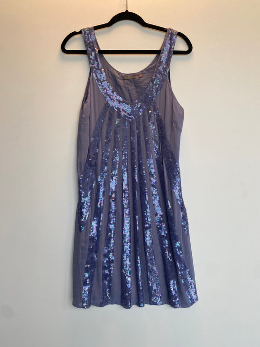 Ärmelloses Kleid M Lilac mit Pailletten