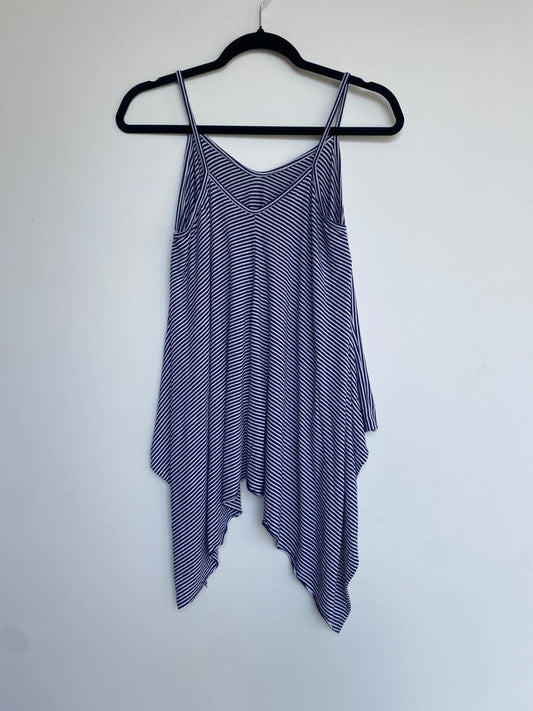 Langes Oberteil Onesize Blau-Weiß gestreift