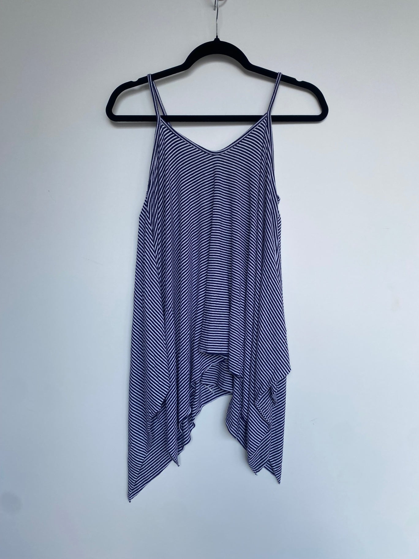 Langes Oberteil Onesize Blau-Weiß gestreift