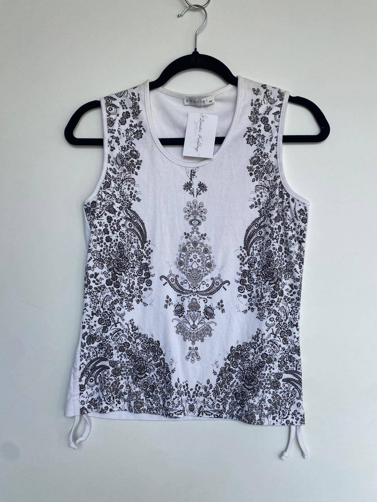 Tanktop M Weiß Schwarz