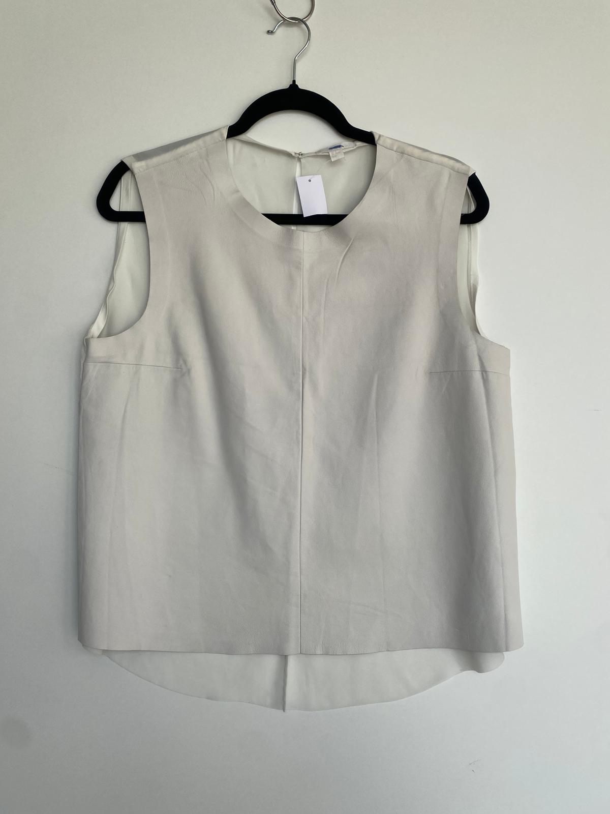 Tanktop 42 Weiß aus Echtleder
