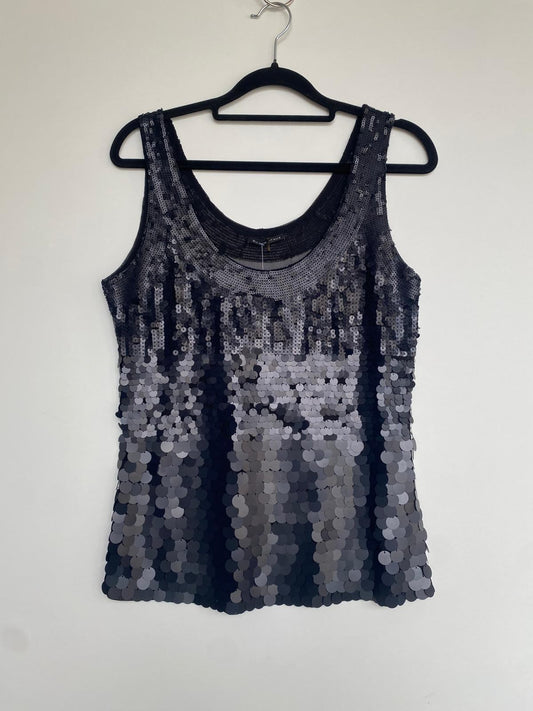 Pailletten Top M Schwarz
