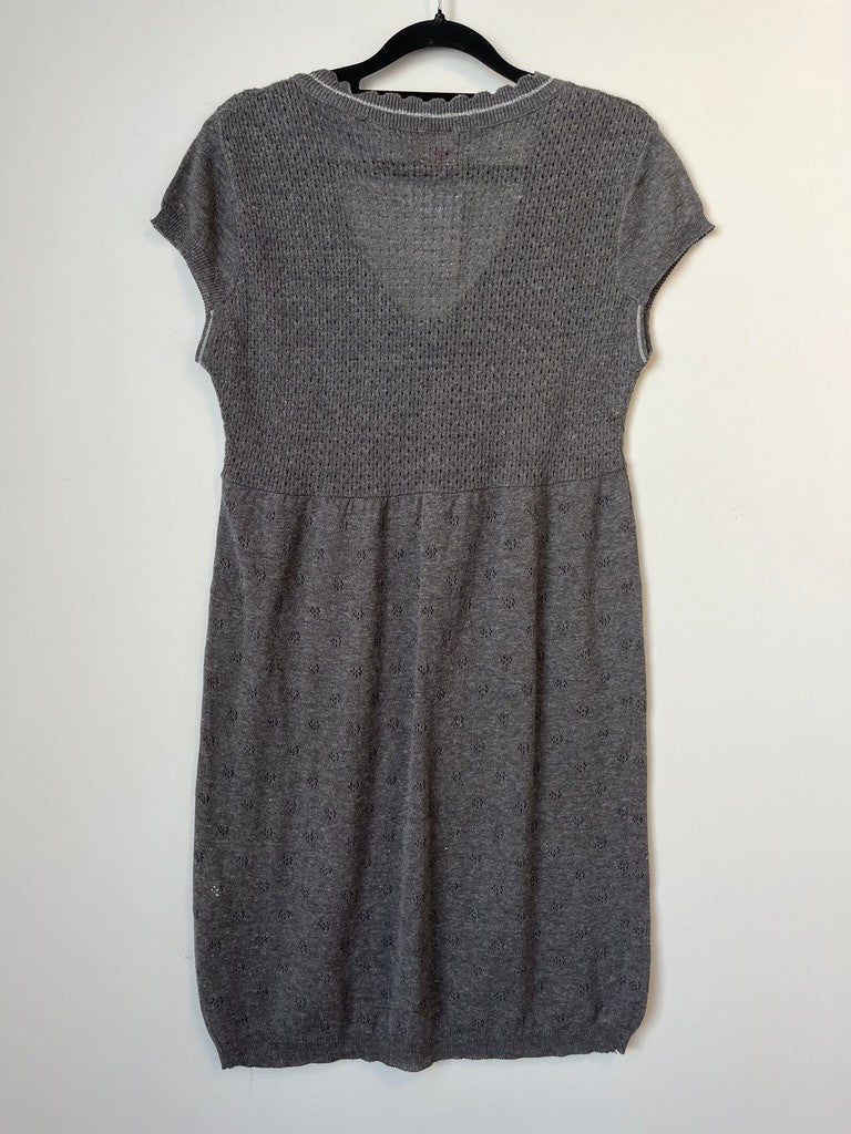 Strick-Kleid L Grau
