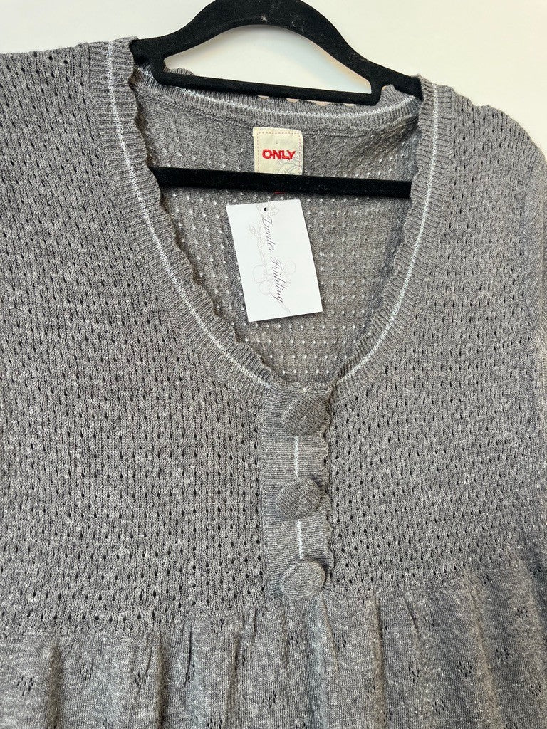 Strick-Kleid L Grau