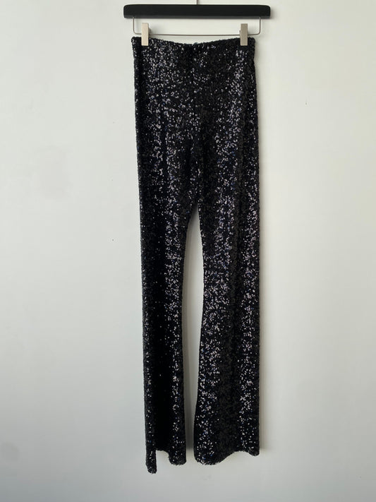 Hose XS Schwarz mit silbernen Pailletten