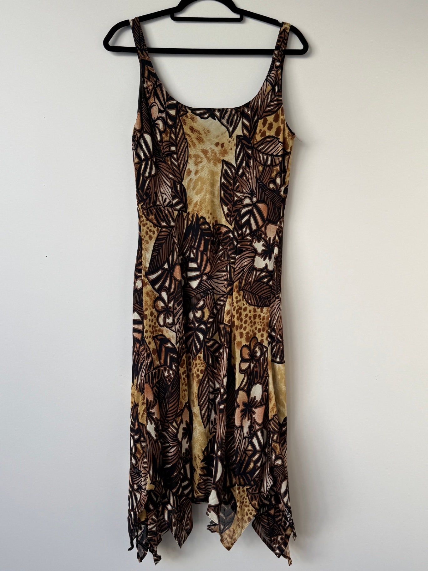 Kleid 44 Beige, Braun, Schwarz