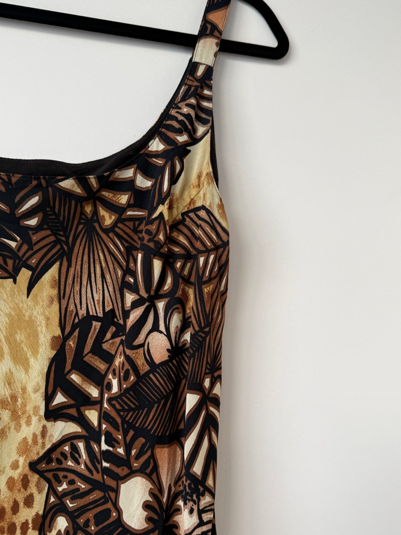 Kleid 44 Beige, Braun, Schwarz