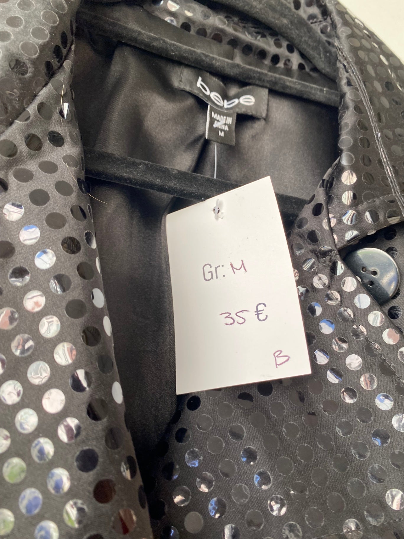 Hemd / Bluse M Schwarz mit metallic Roségold