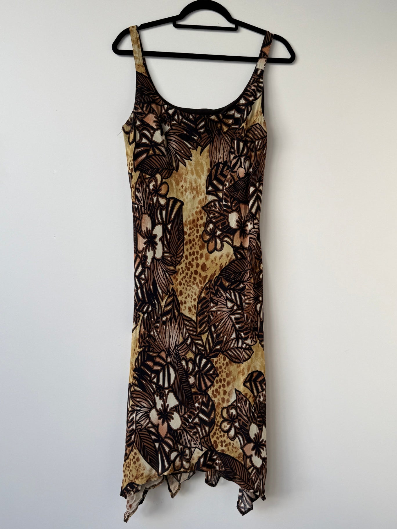 Kleid 44 Beige, Braun, Schwarz