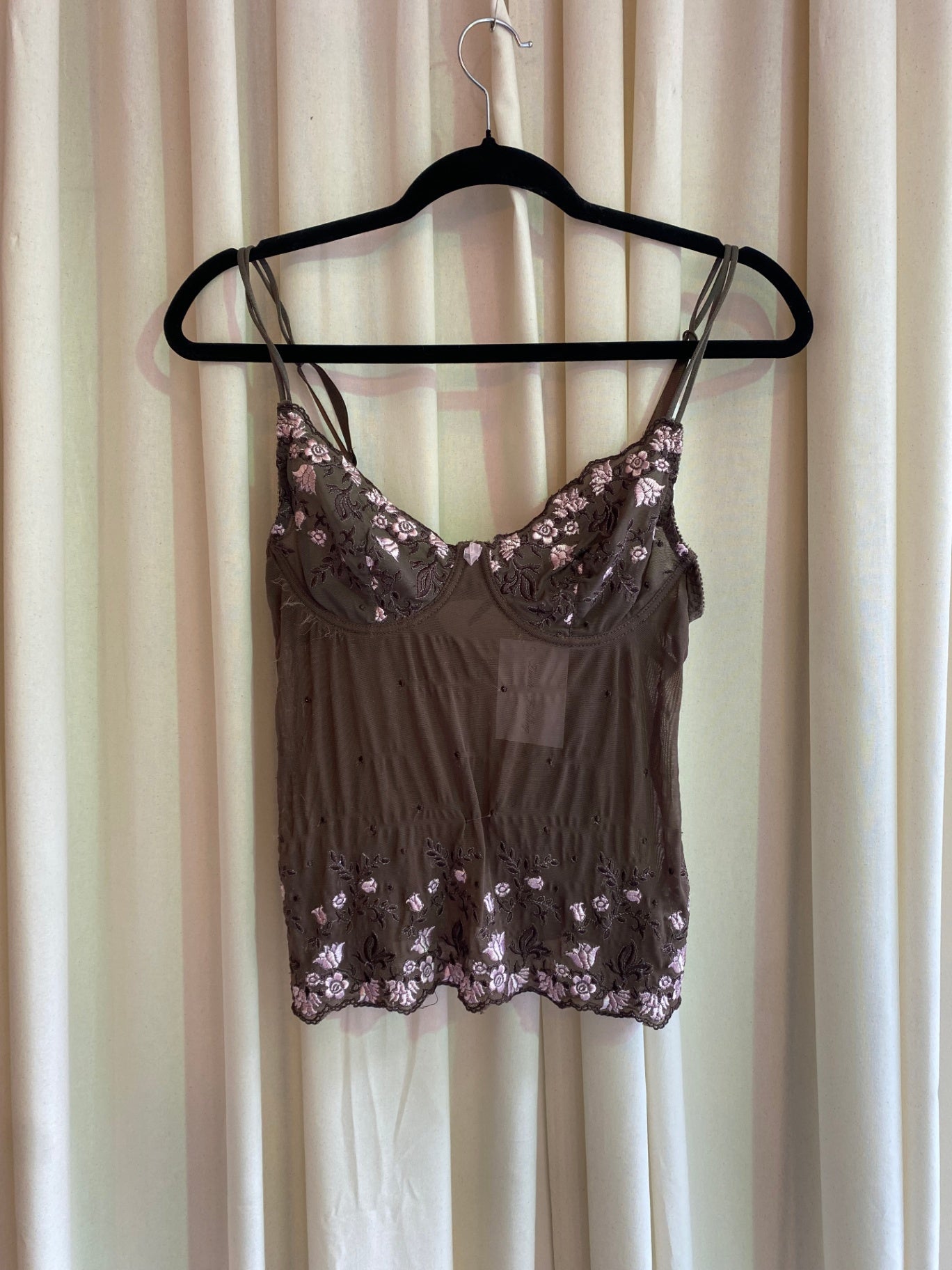 Camitop S Braun mit rosa Florals