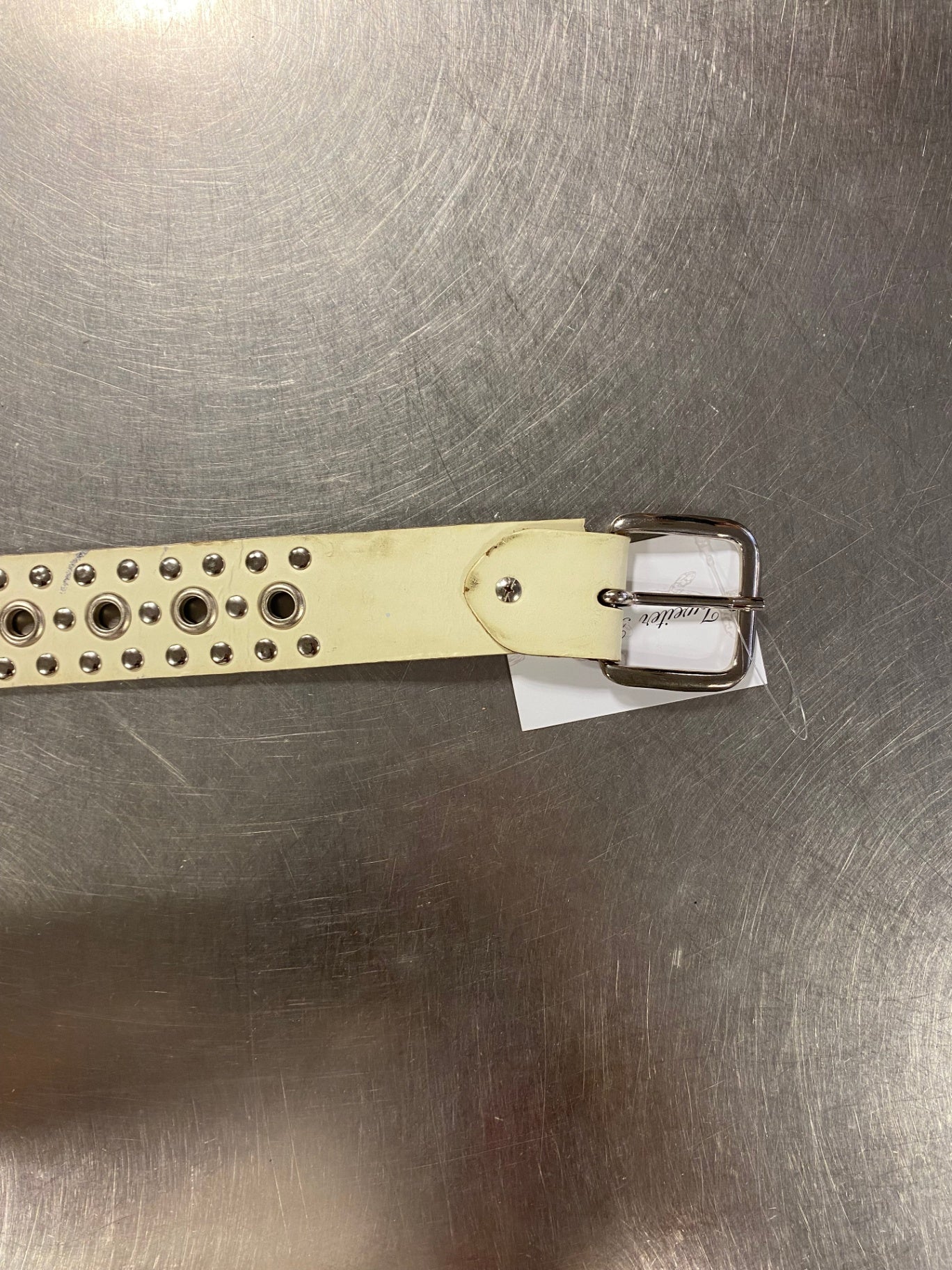 Gürtel Creme Metall