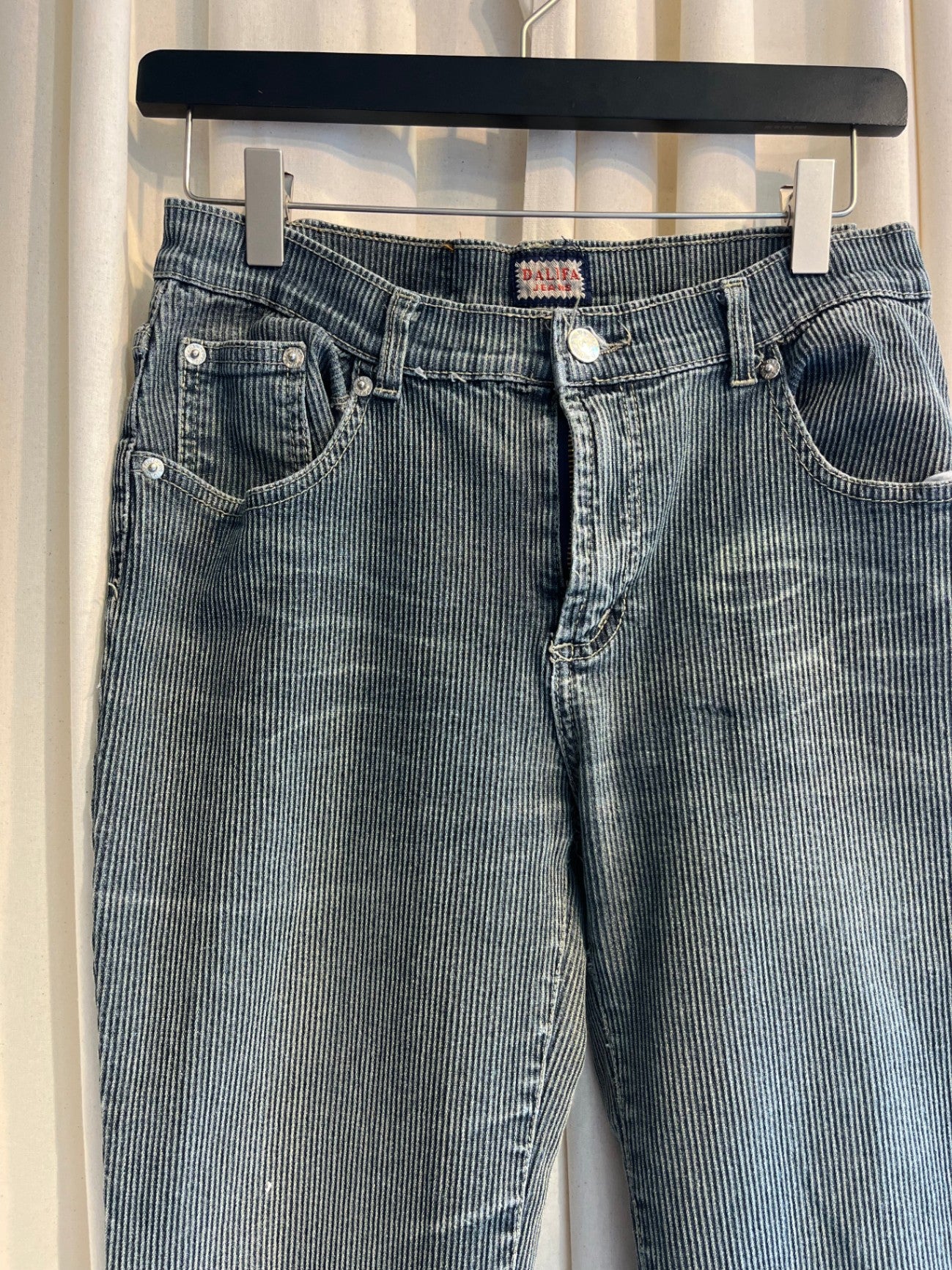Dalifa Jeans S-M Schwarz/Weiß gestreift