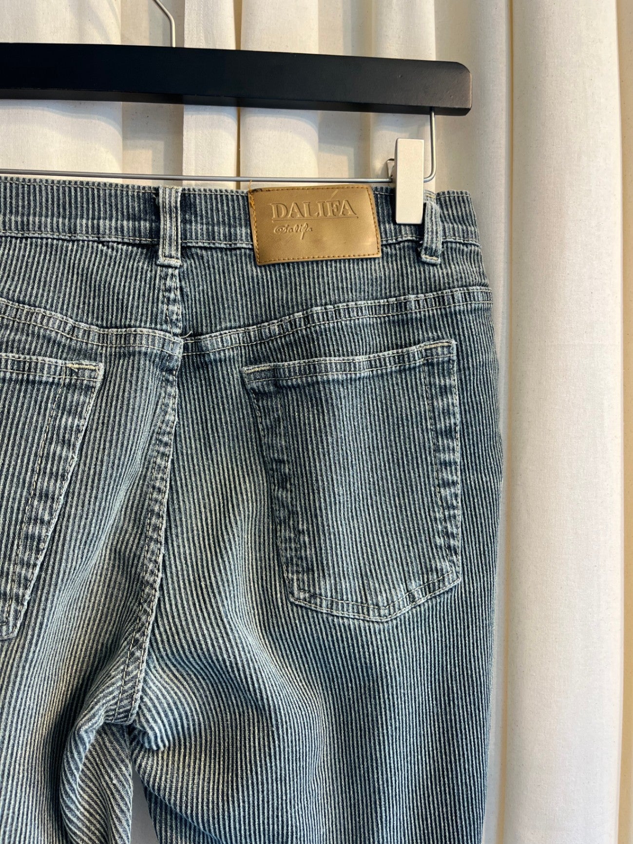 Dalifa Jeans S-M Schwarz/Weiß gestreift