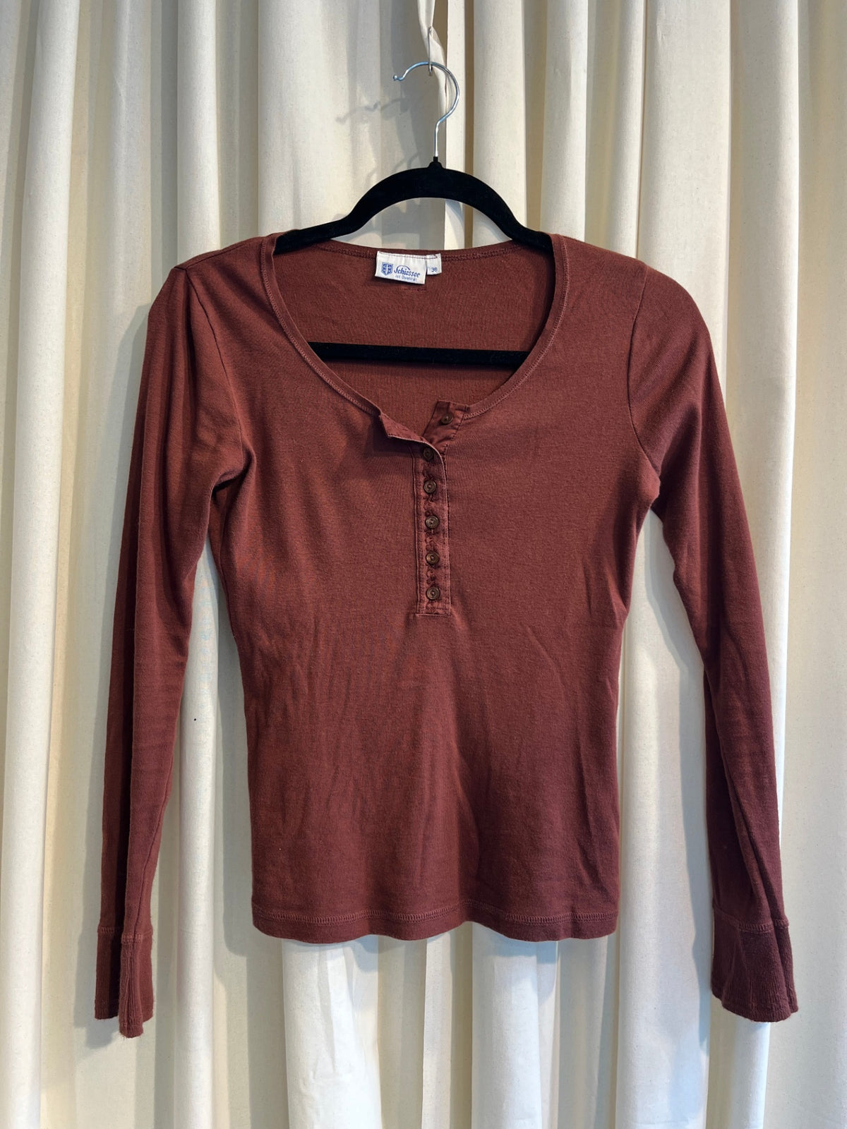 Schliesse Langarmshirt S Burgunderrot