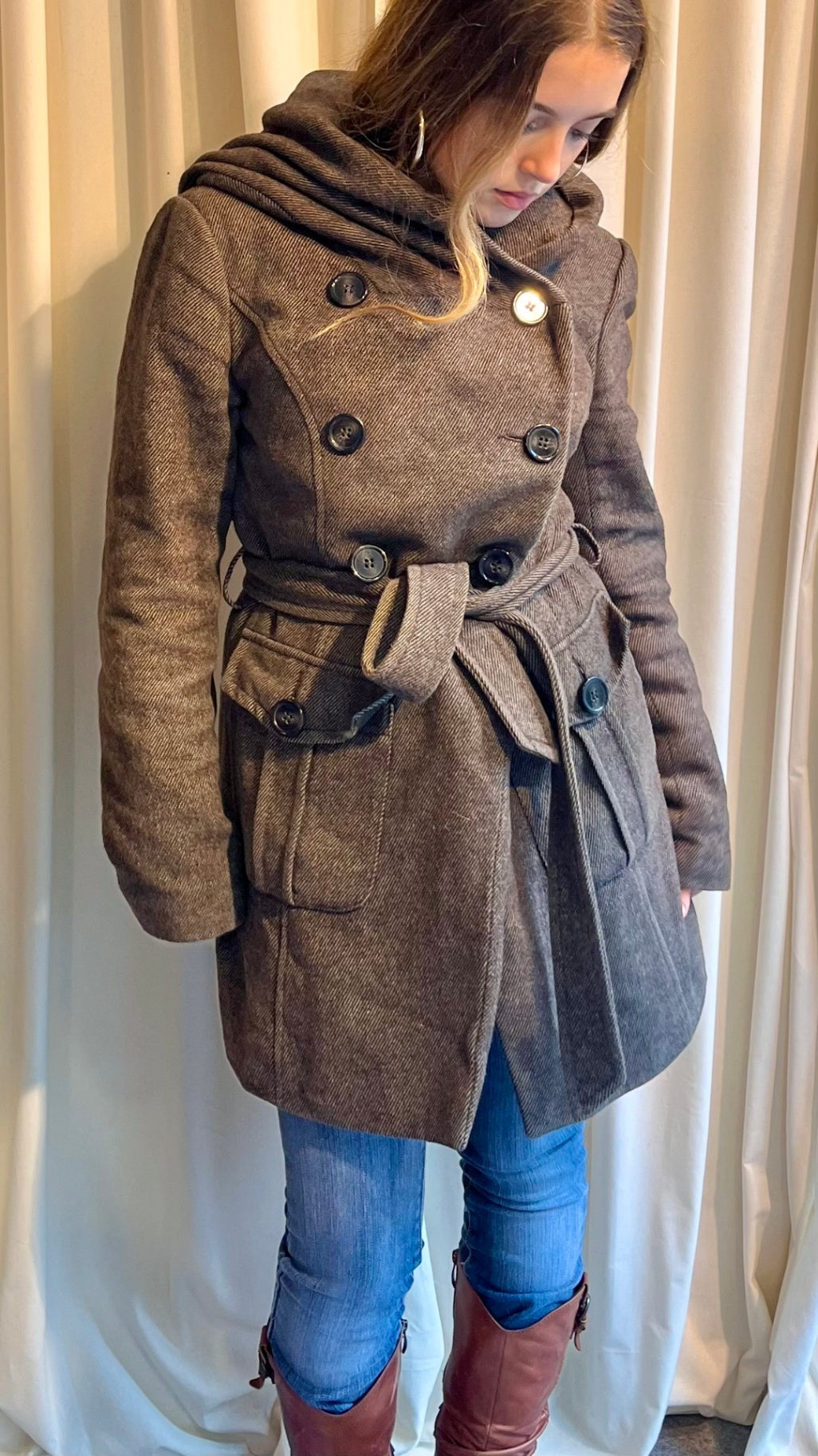 Jacke Nicht sichtbar Braun/Grau