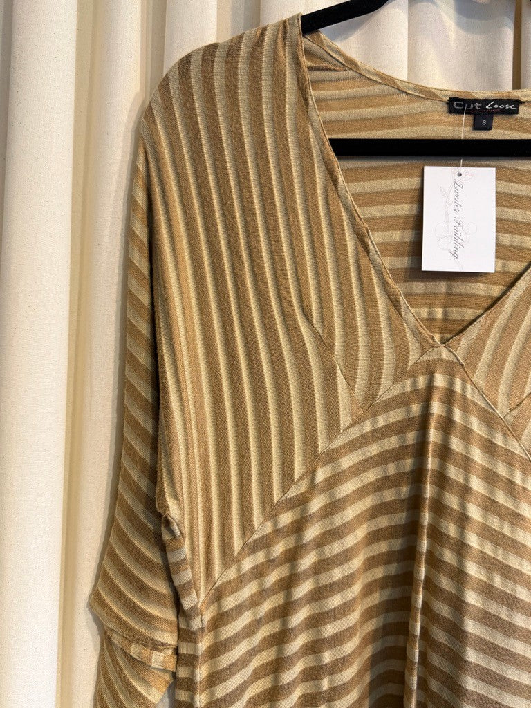Kleid S Beige gestreift (Neu)
