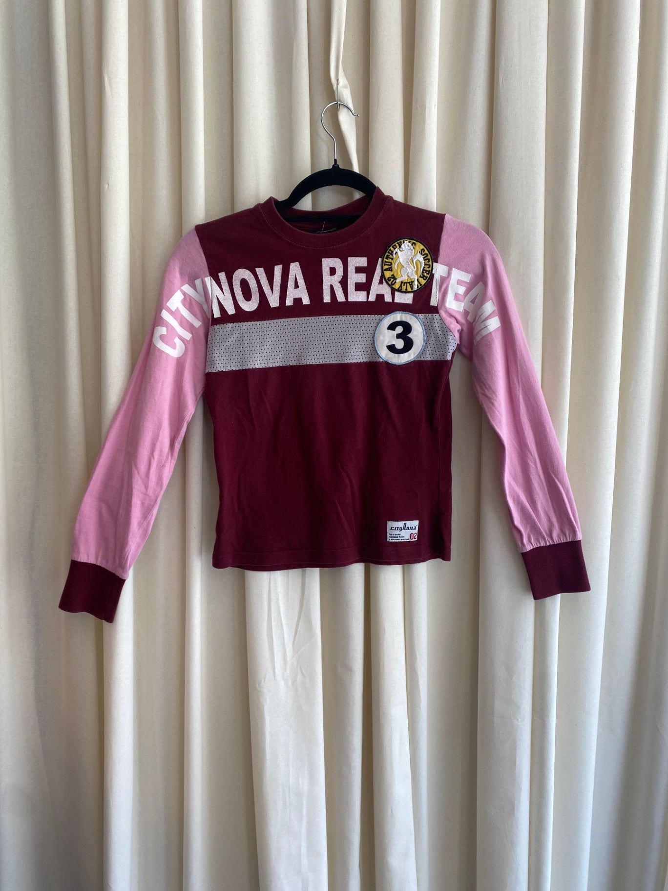 Langarmshirt XS Bordeaux/Rosa