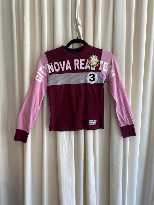 Langarmshirt XS Bordeaux/Rosa