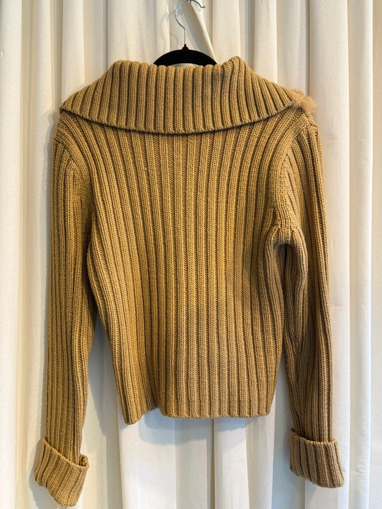Fell-/Strick Jacke S/M Beige