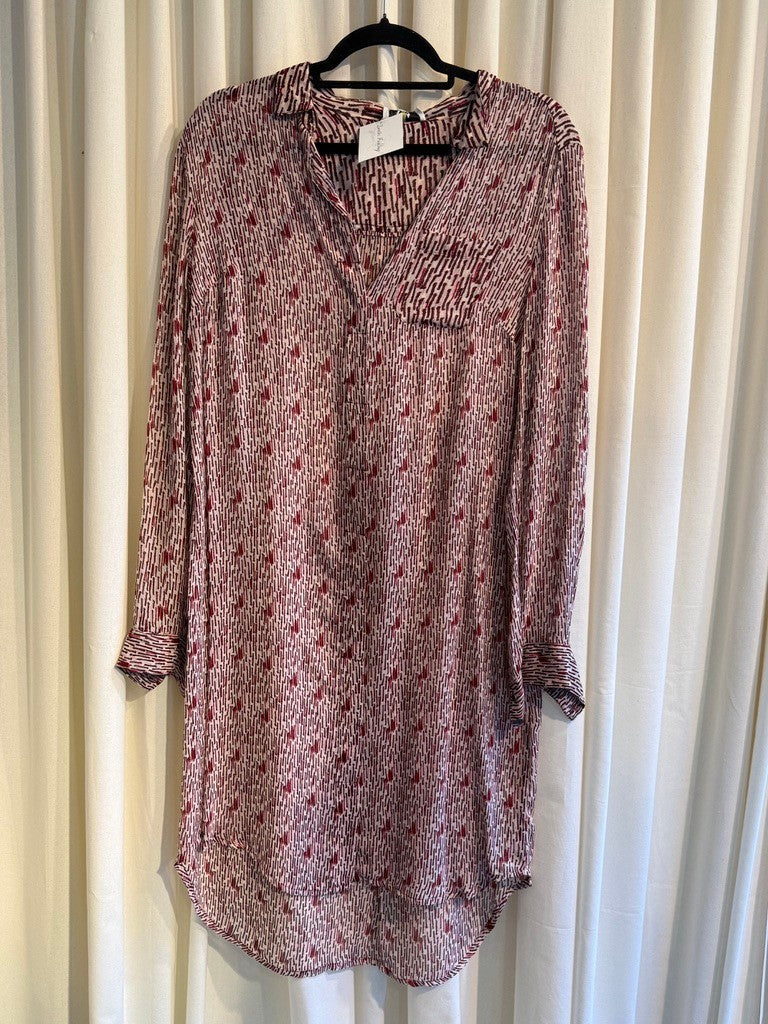 Blusenkleid 34 Rot gemustert (Neu)