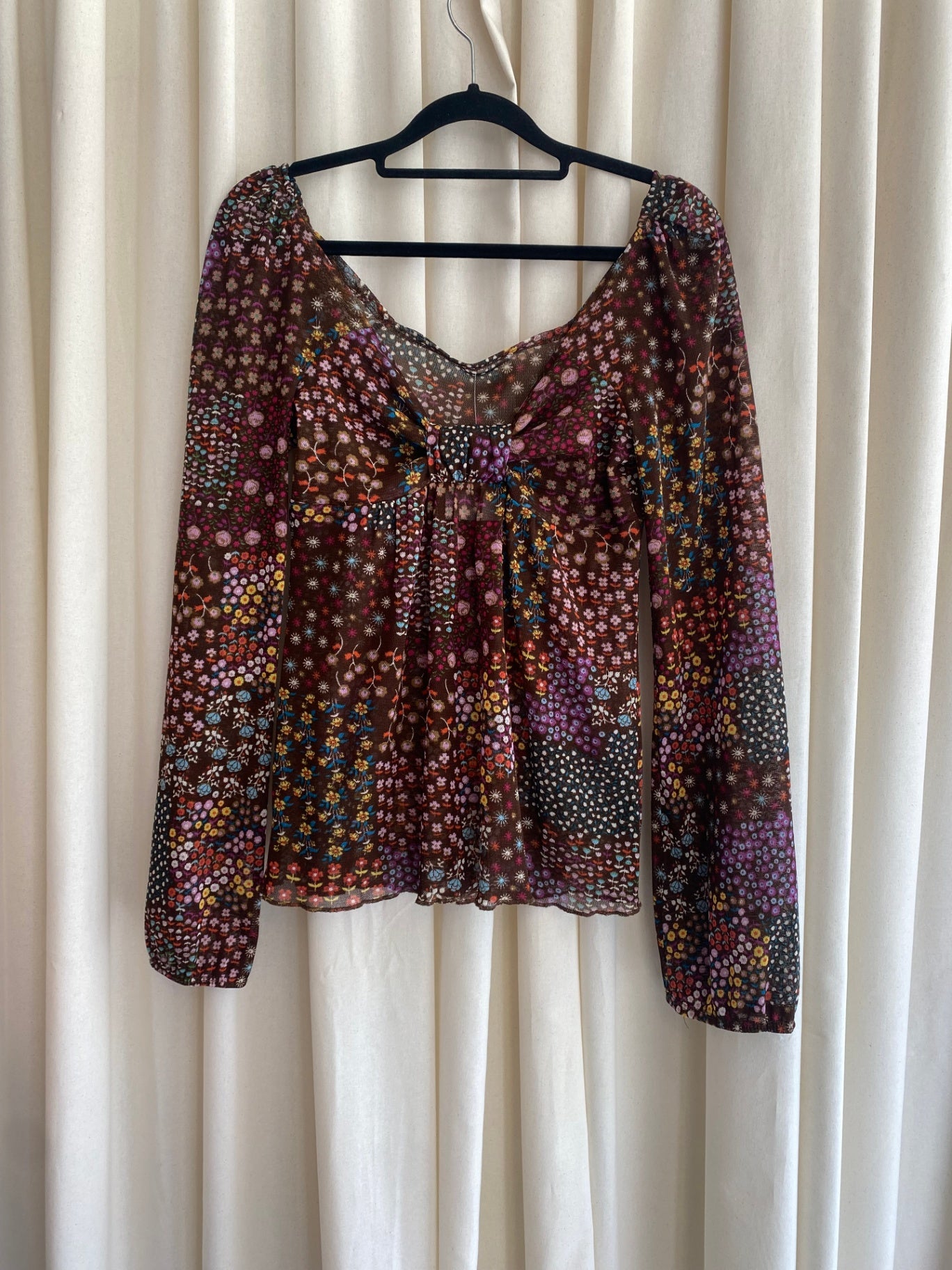 Bluse M Braun gemustert