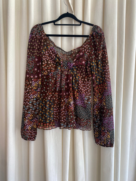 Bluse M Braun gemustert