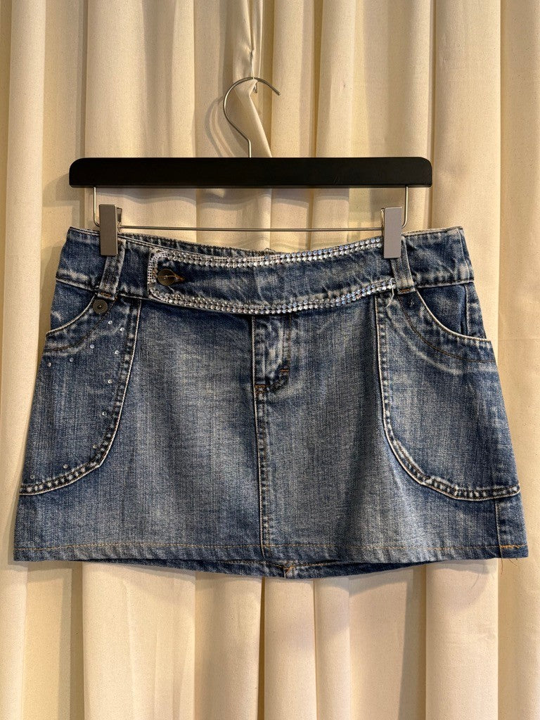 Jeansrock S  mit Strasssteinen