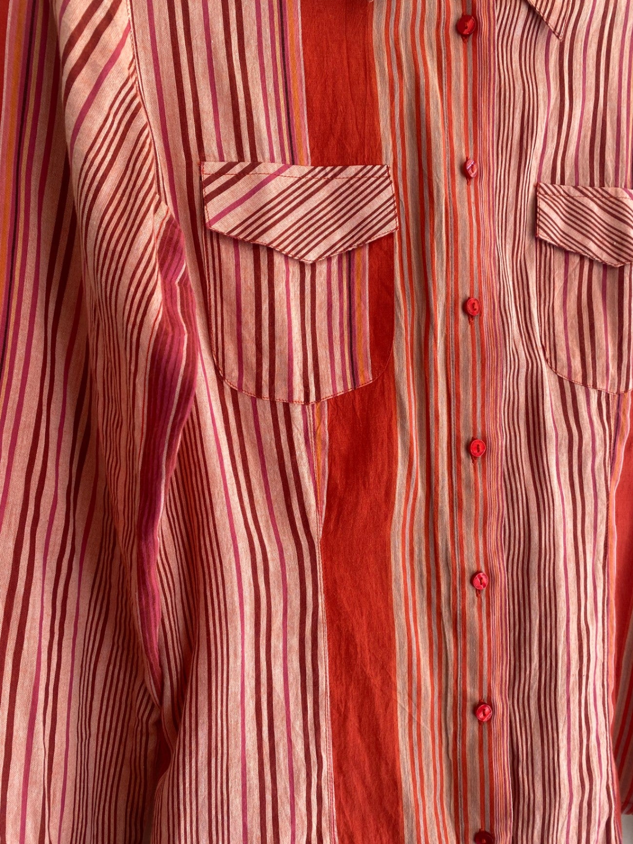 Bluse S Rot/Rosa gestreift