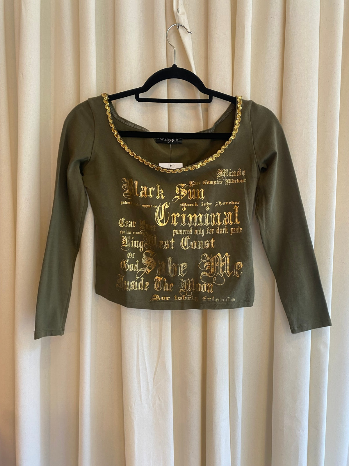 Langarmshirt M Olive/Gold