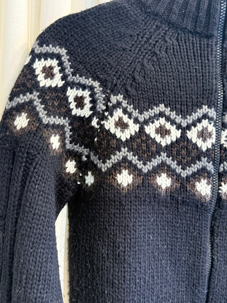 Strickjacke M Schwarz/Weiß