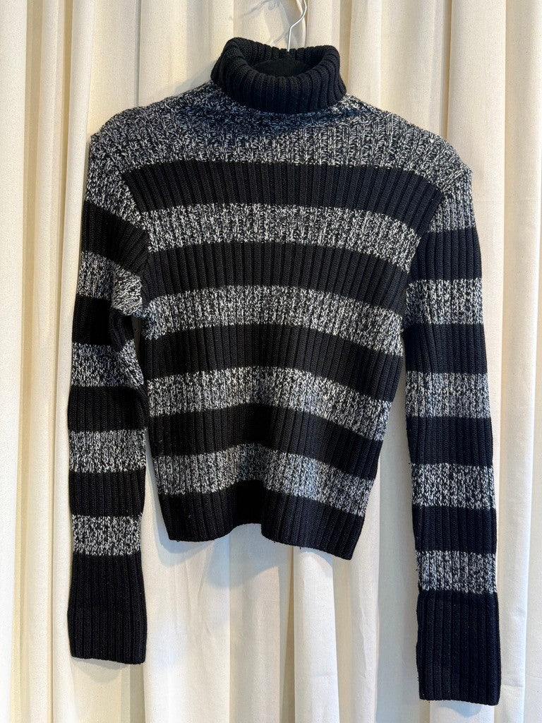 Strickjacke M Schwarz/Grau gestreift