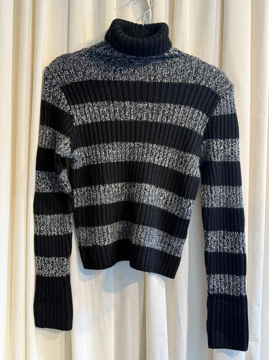 Strickjacke M Schwarz/Grau gestreift
