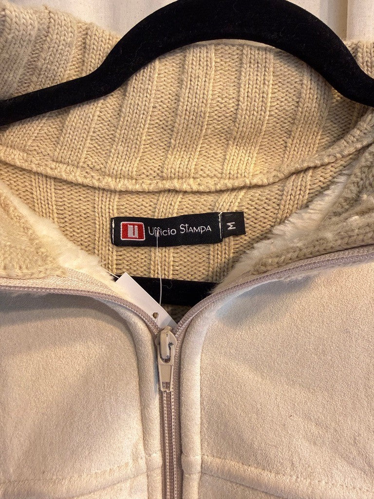 Wildleder-/Strick Jacke M Beige
