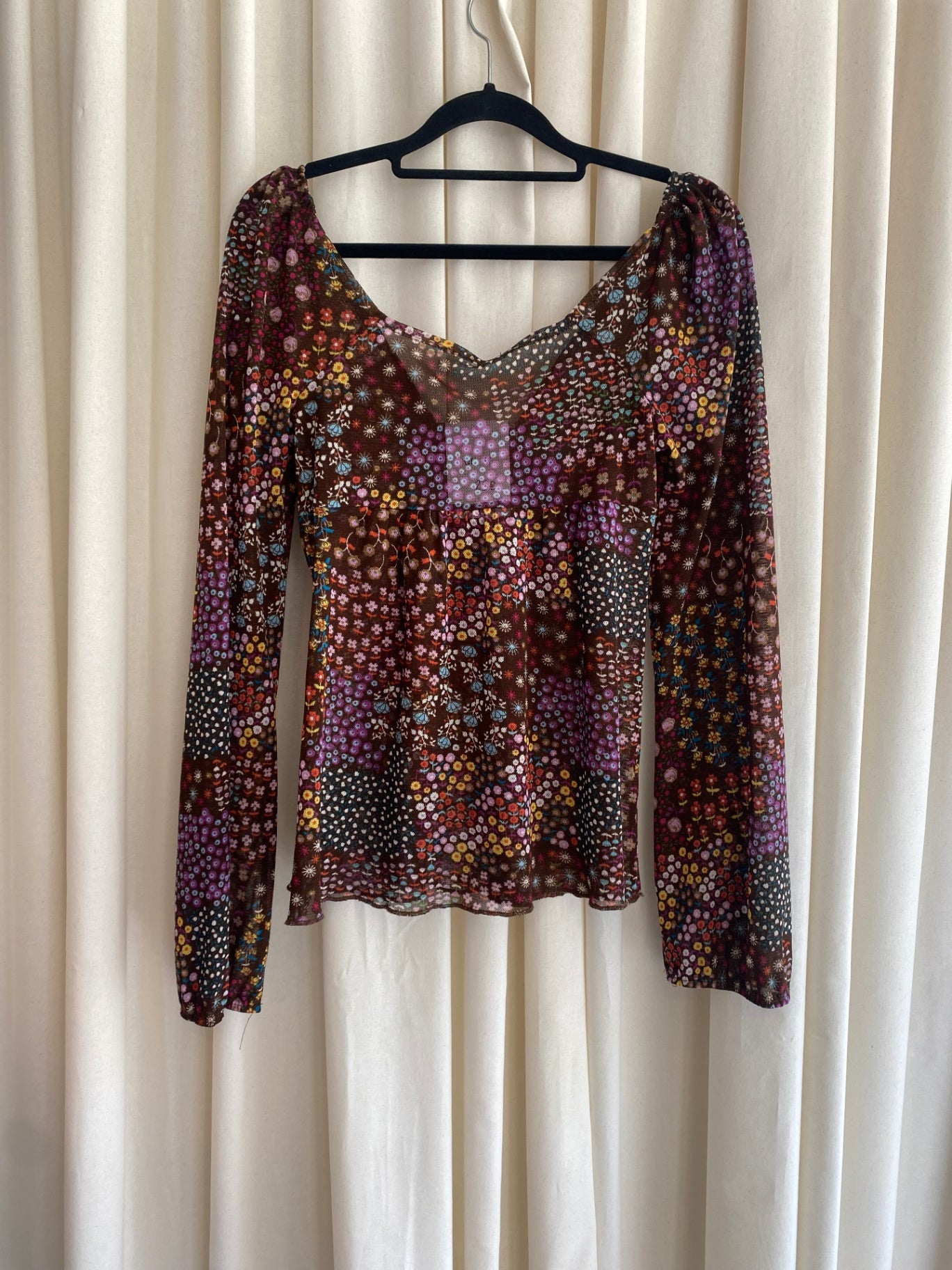 Bluse M Braun gemustert