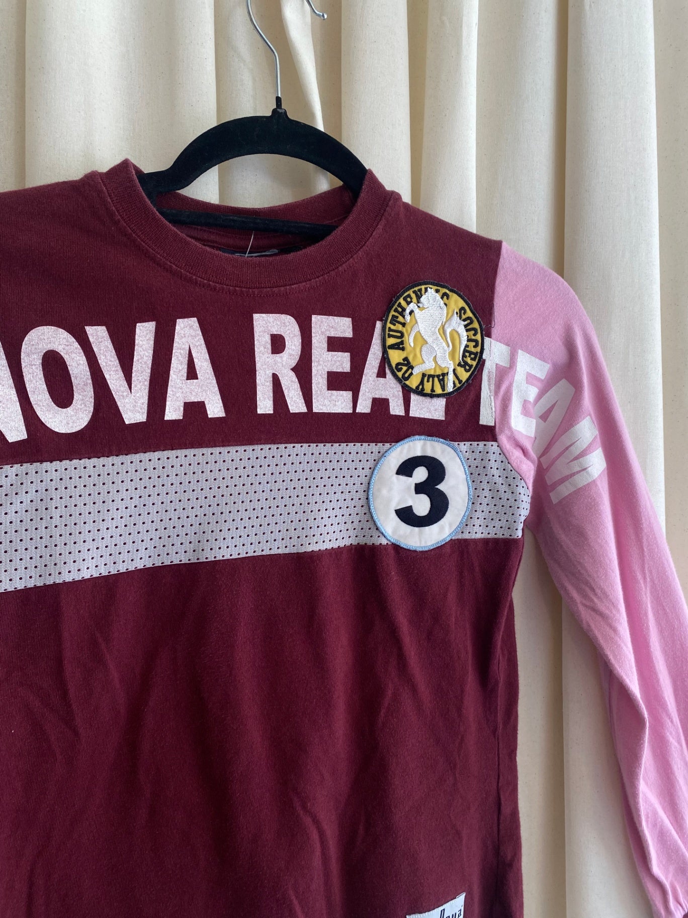Langarmshirt XS Bordeaux/Rosa
