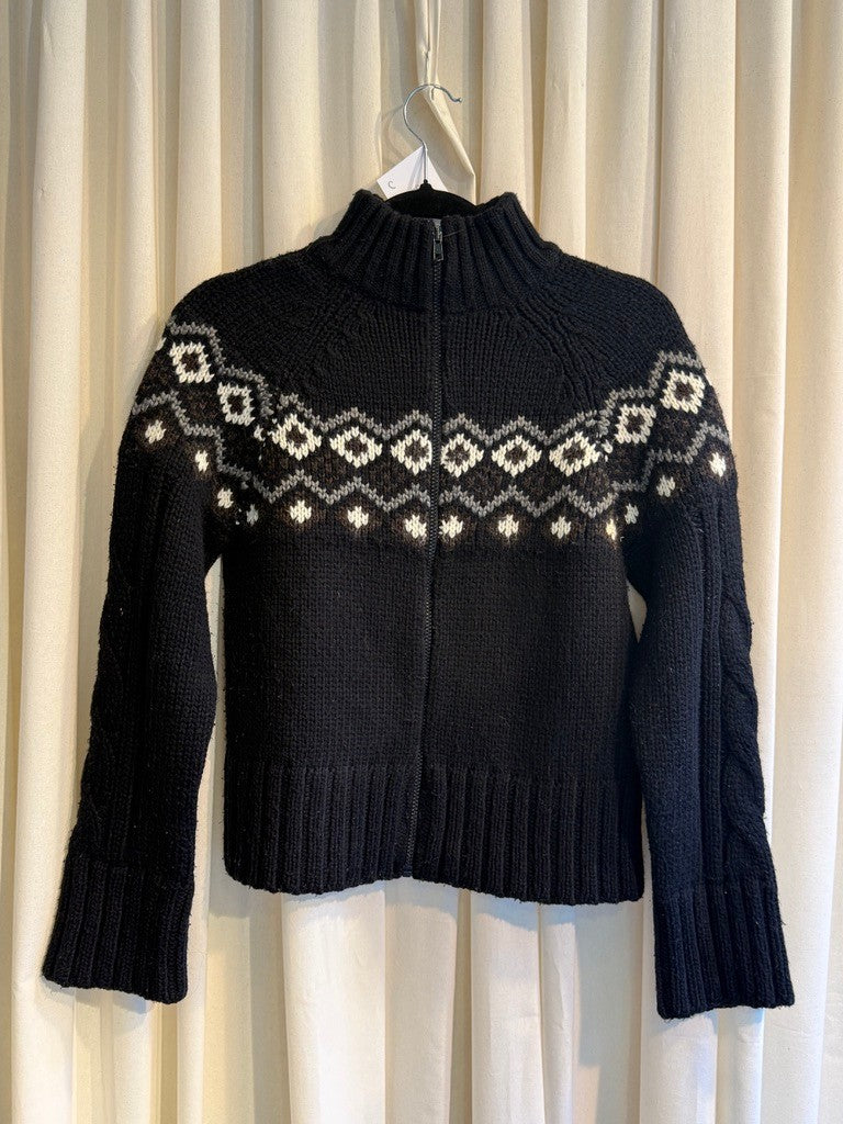 Strickjacke M Schwarz/Weiß