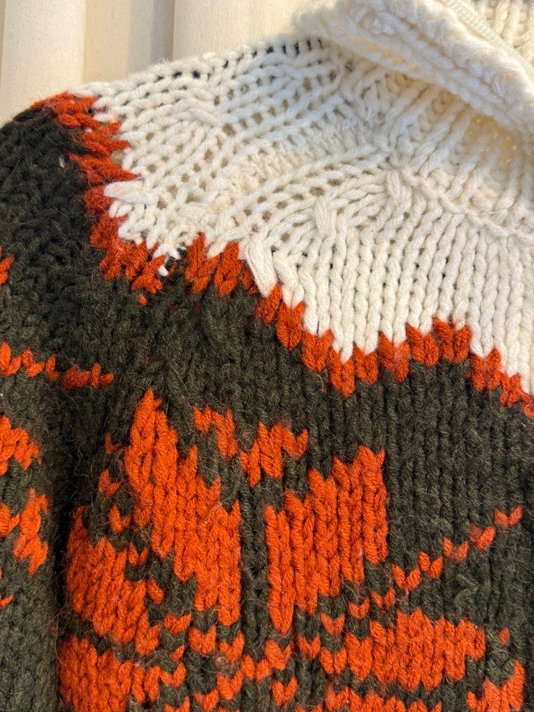 Strickjacke M Weiß, Schwarz, Rot