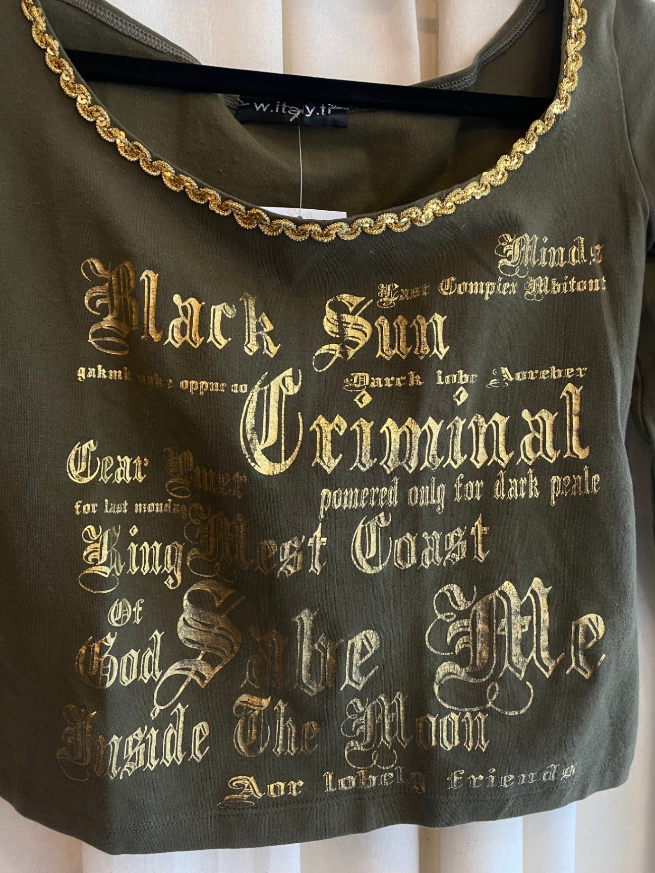 Langarmshirt M Olive/Gold