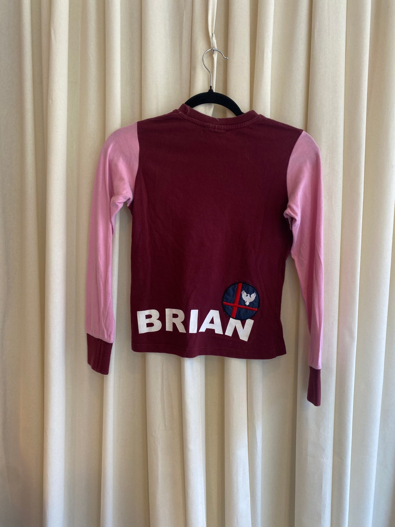 Langarmshirt XS Bordeaux/Rosa