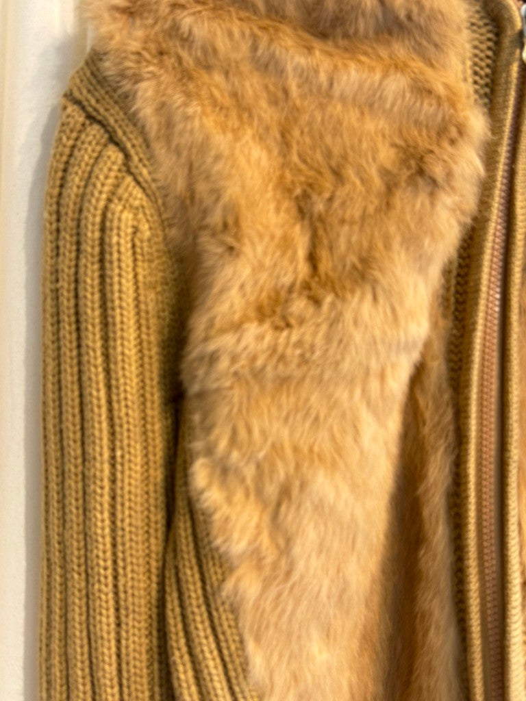Fell-/Strick Jacke S/M Beige