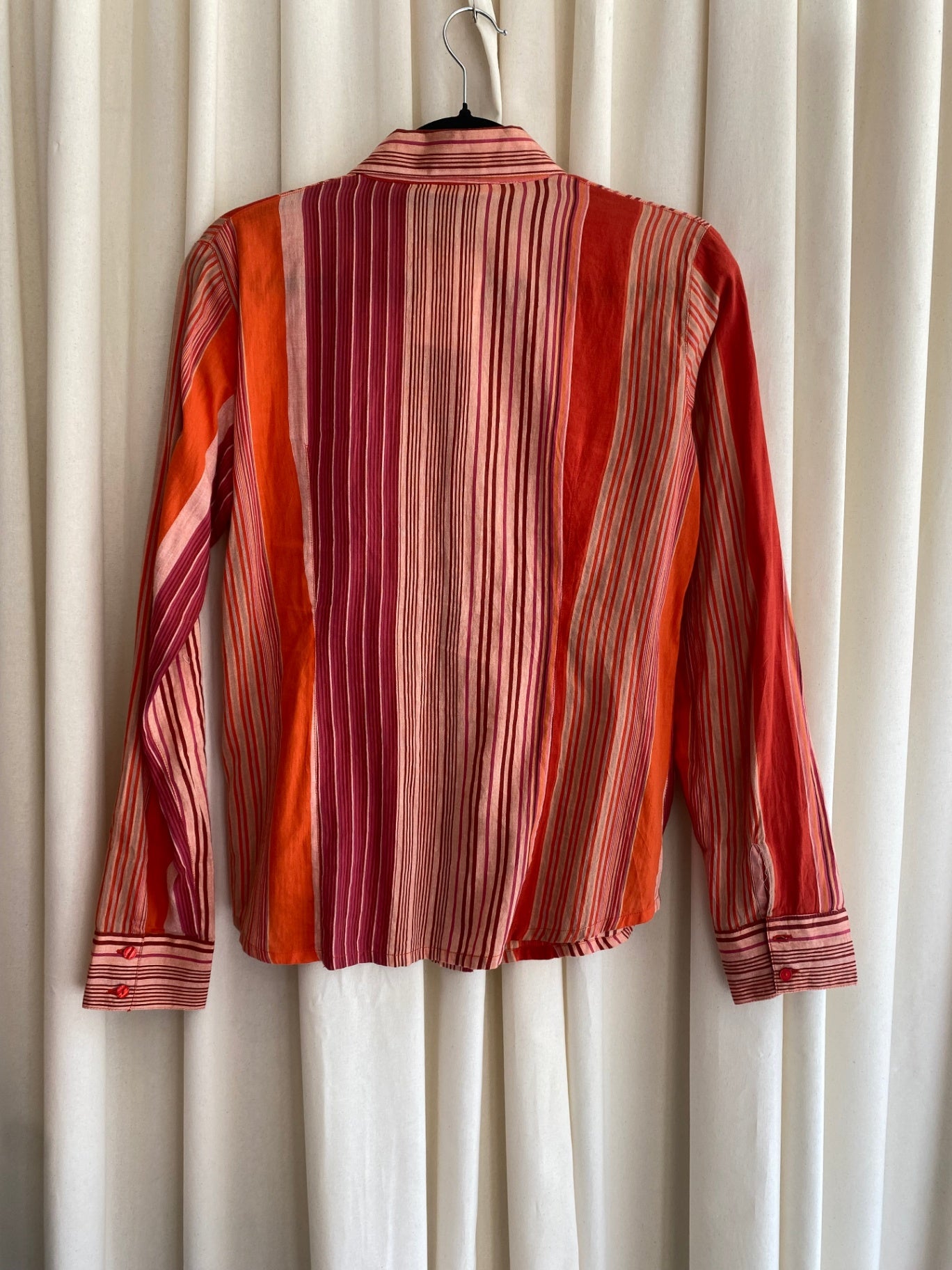 Bluse S Rot/Rosa gestreift