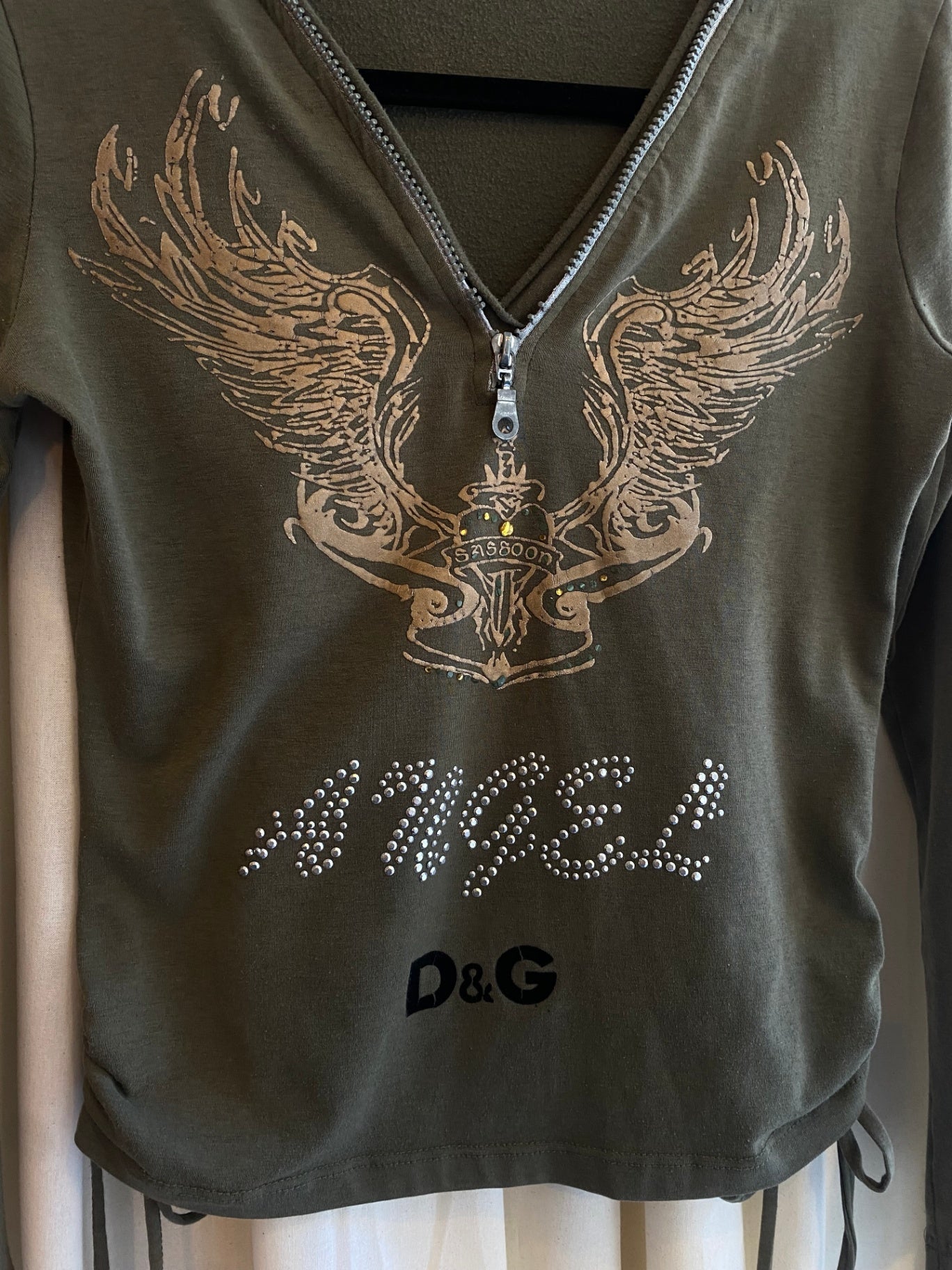 D&G Langarmshirt S Olivegrün