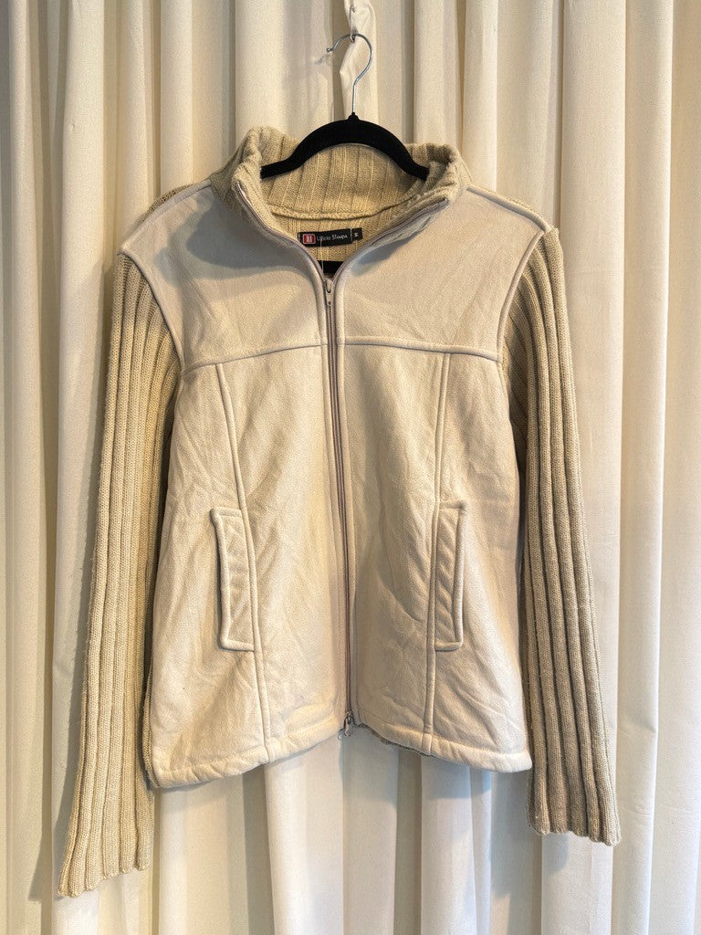 Wildleder-/Strick Jacke M Beige