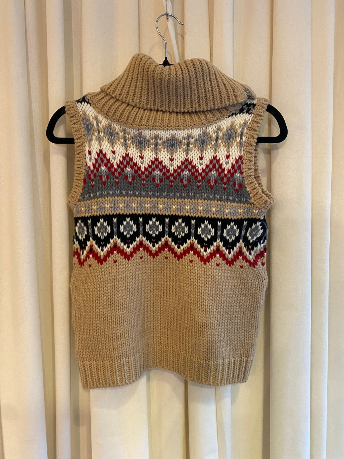 Rollkragen Pollunder M Beige, Rot, Schwarz, Grau