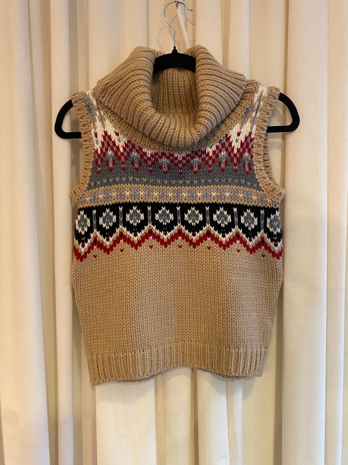Rollkragen Pollunder M Beige, Rot, Schwarz, Grau
