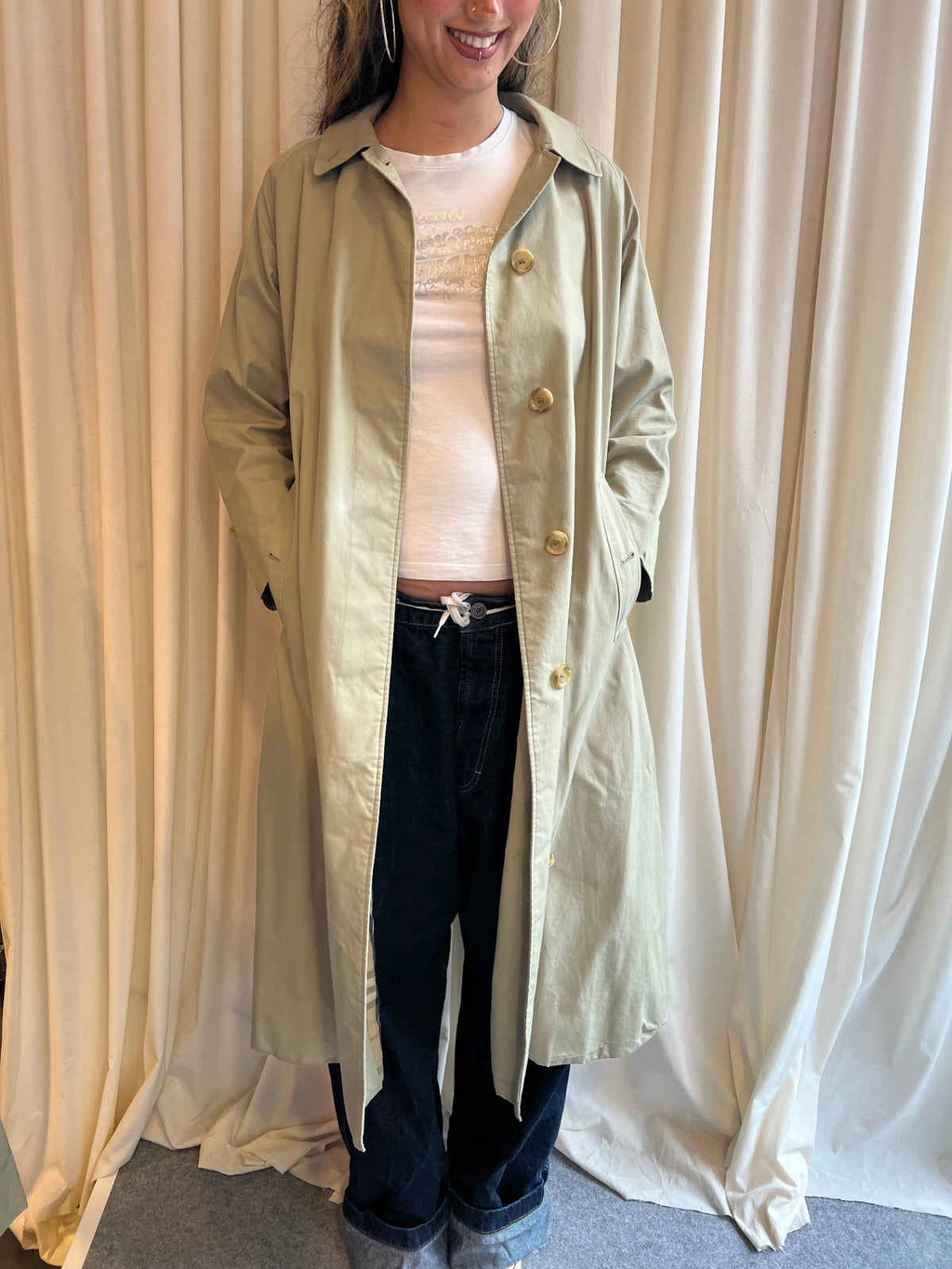 Burberrys Mantel mit Kaputze M Beige/Kaki