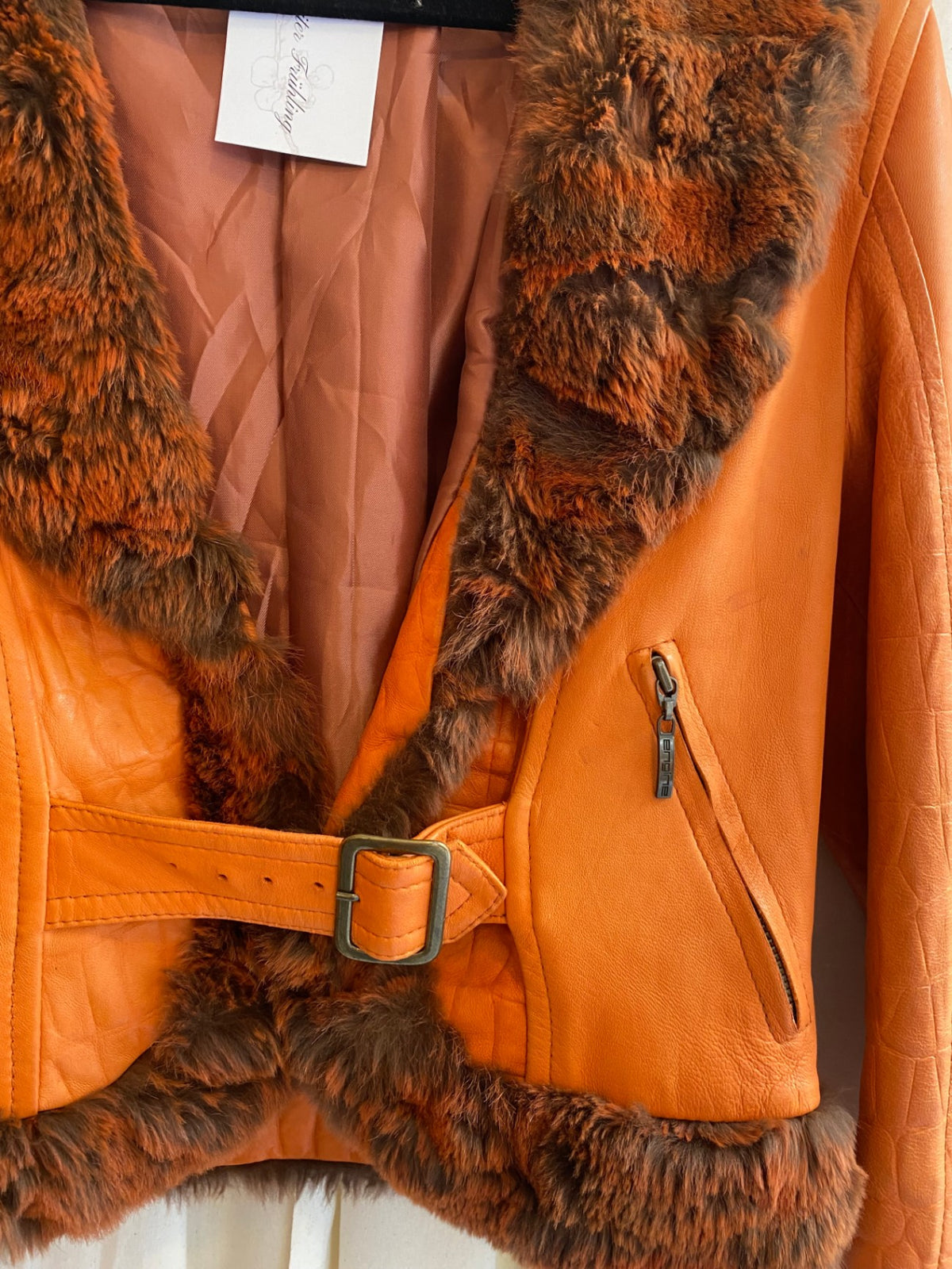 Lederjacke S Orange