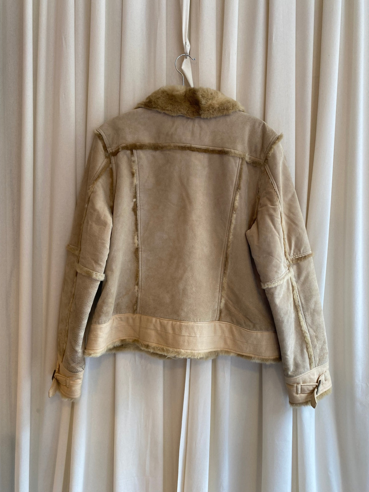 Fell/Leder Jacke XL Beige
